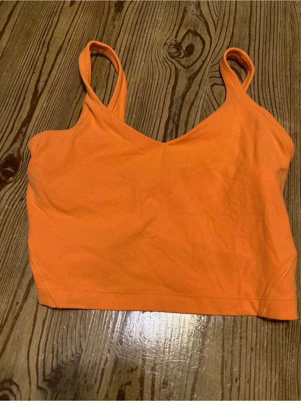 lululemon athletica Orange V-Neck Cropped Tank